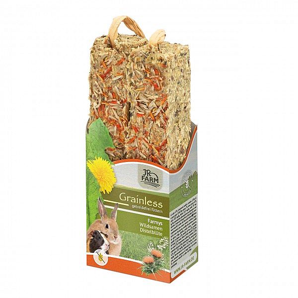 JR Grainless tyčinky pre hlodavce tráva, bodliak 140g/2ks