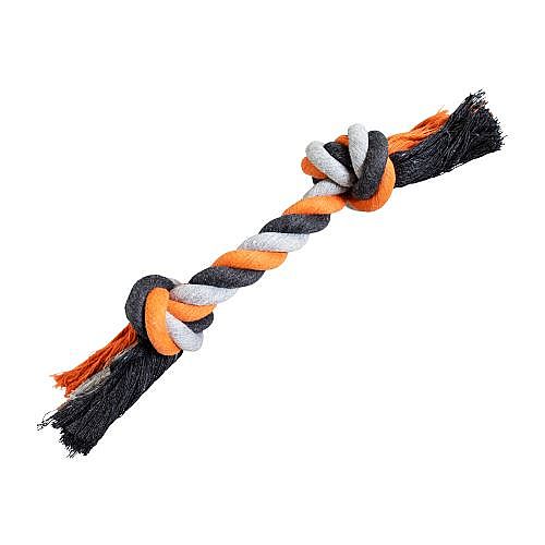 HHD bavlnený uzol 36cm/ 210g šedá, oranžová, tm.šedá